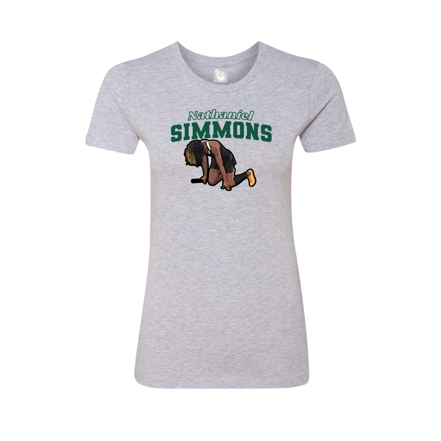 Womens Tee — Name Arch in Grey