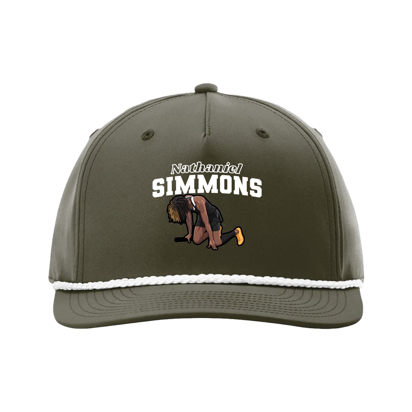 Five-Panel Classic Rope Cap — Name Arch in Green