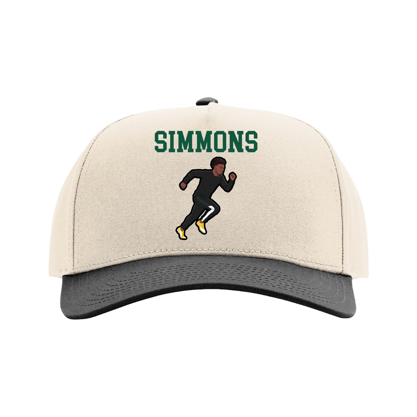Full Fabric Five-Panel Champ Cap — Shirsey in Cream/Black