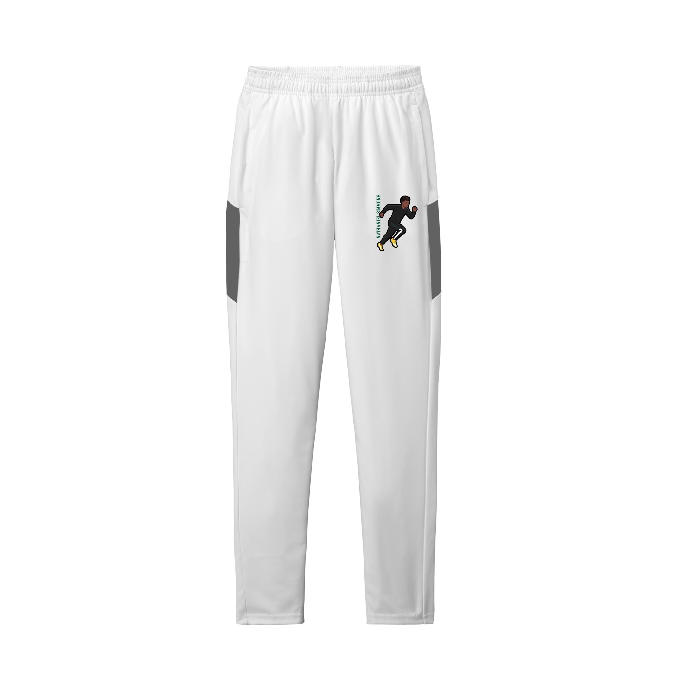 Team Travel Pant — Name Vertical in White/Grey