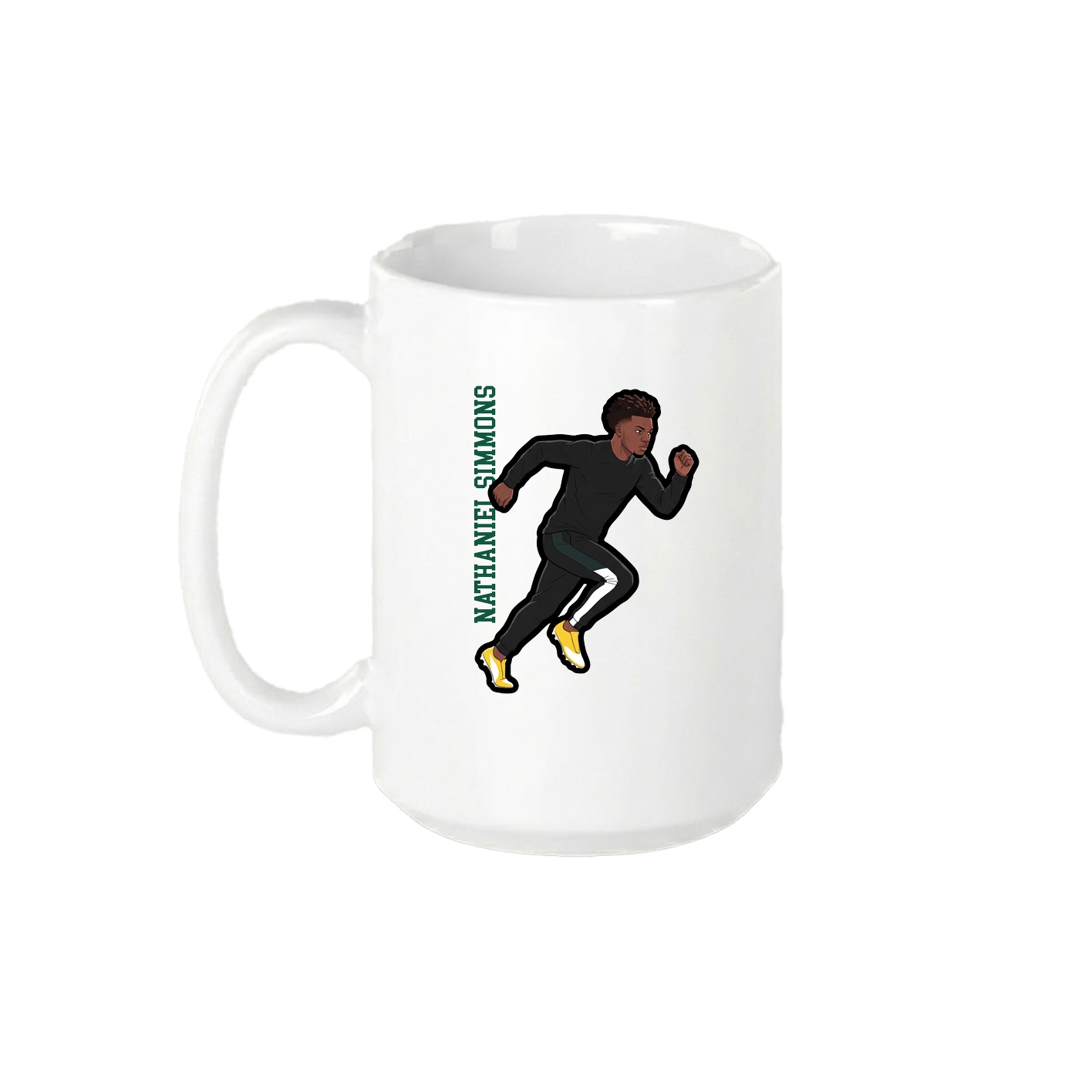 15oz Coffee Mug — Name Vertical in White