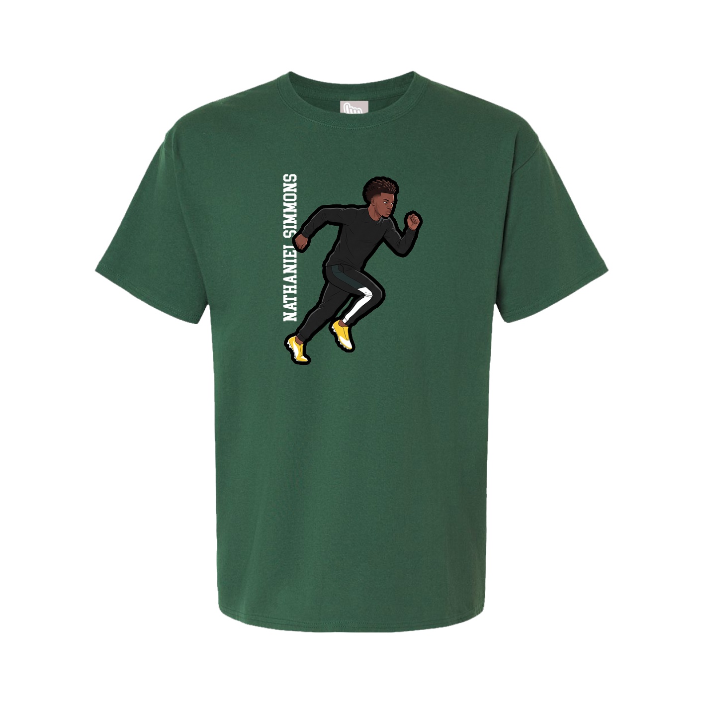 Youth Tee — Name Vertical in Green