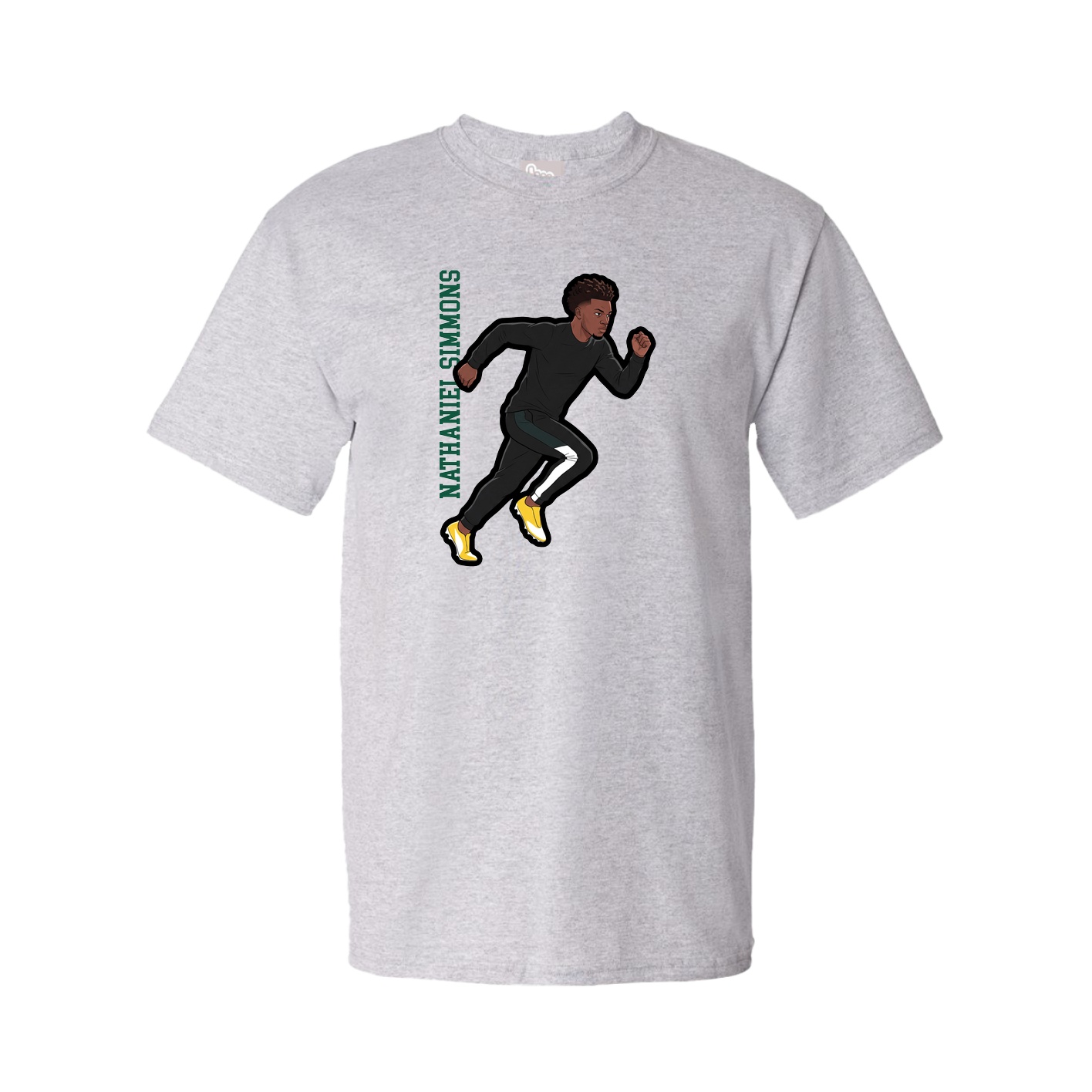 Youth Tee — Name Vertical in Grey