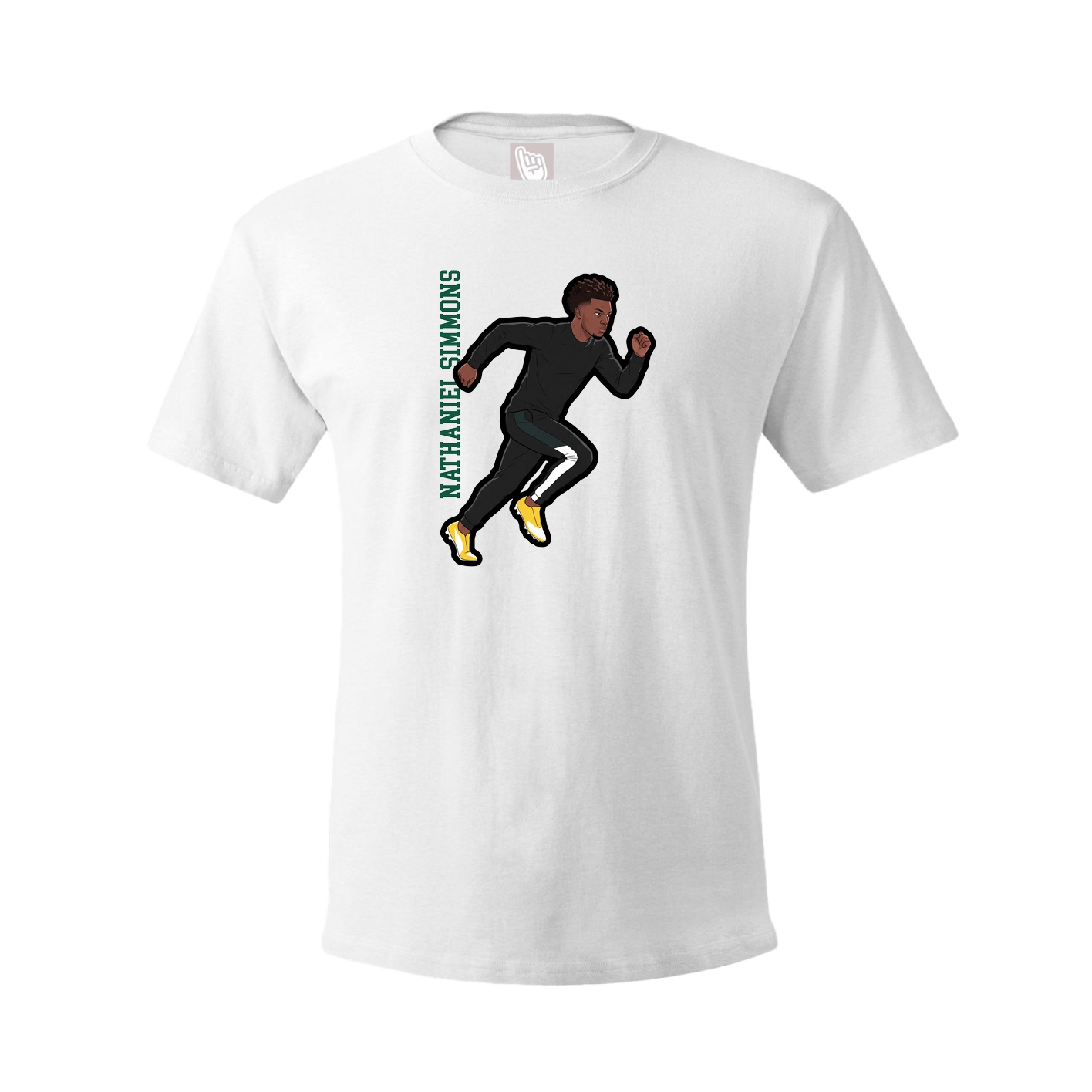 Youth Tee — Name Vertical in White