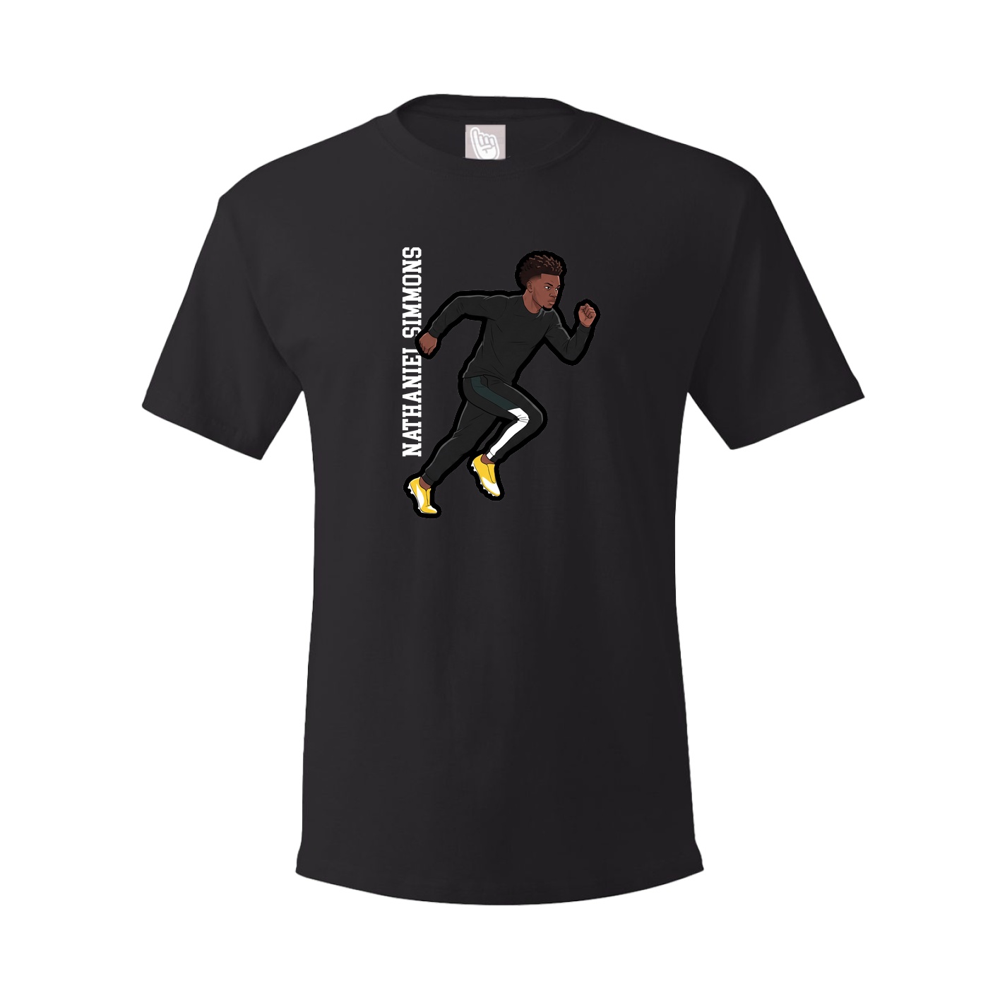 Youth Tee — Name Vertical in Black