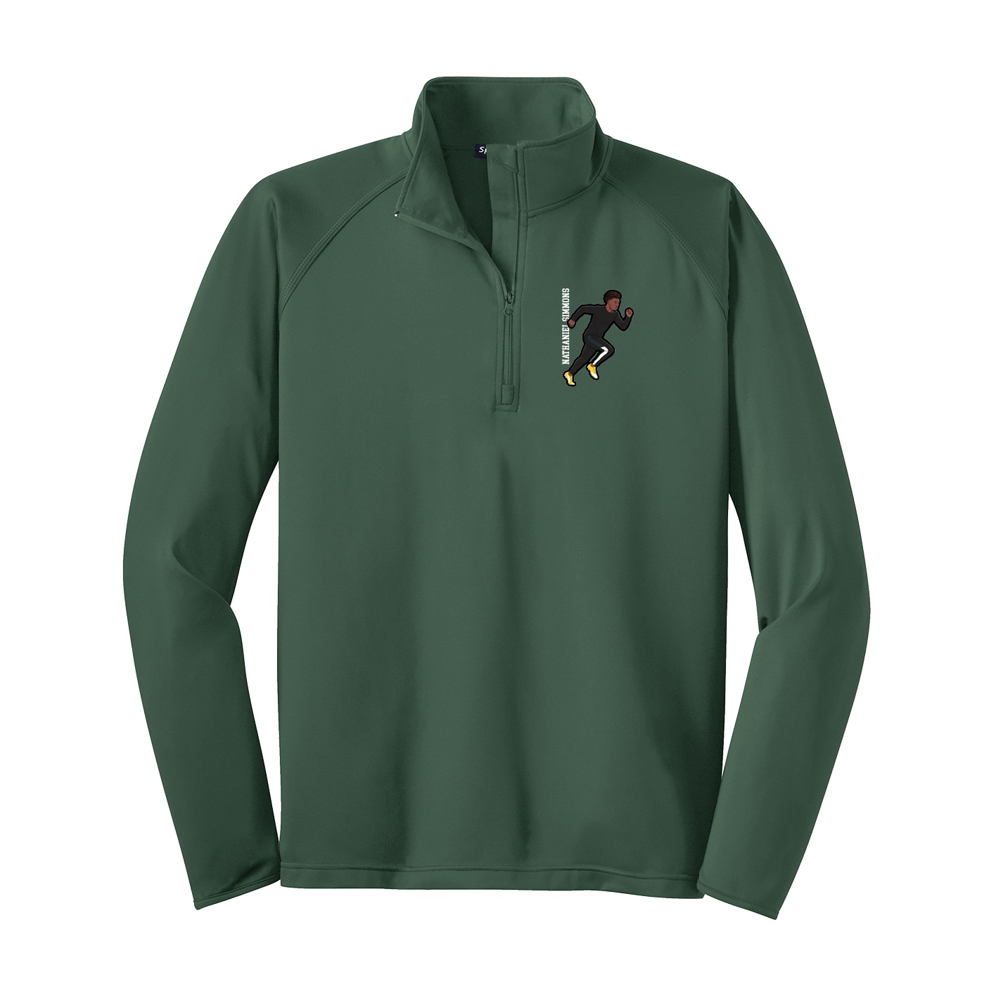 Q-Zip Pullover — Name Vertical in Green