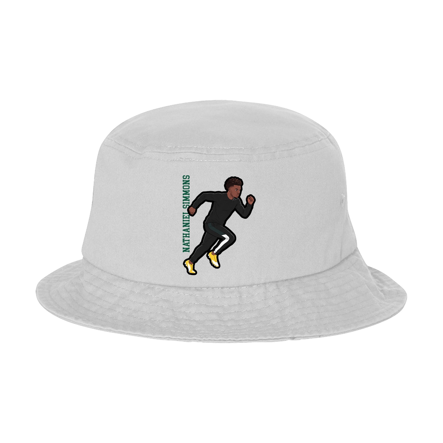 Bucket Cap — Name Vertical in White