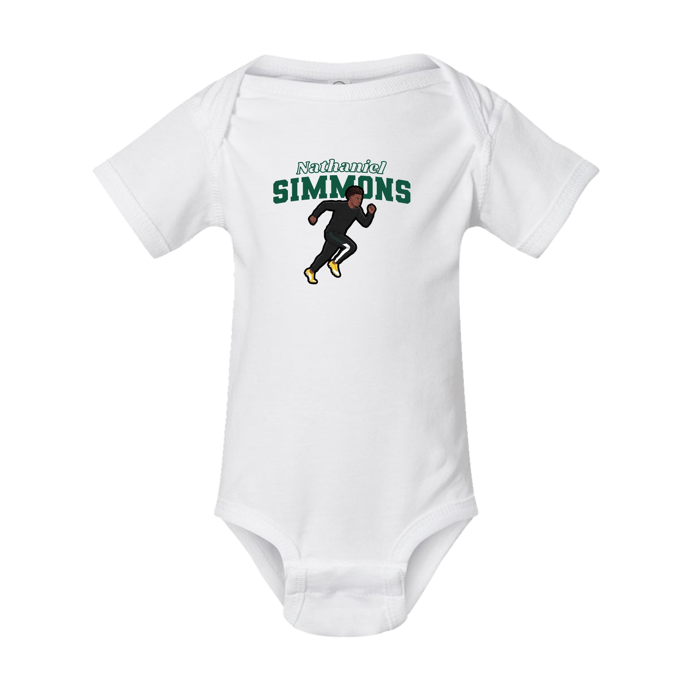 Baby Onesie — Name Arch in White