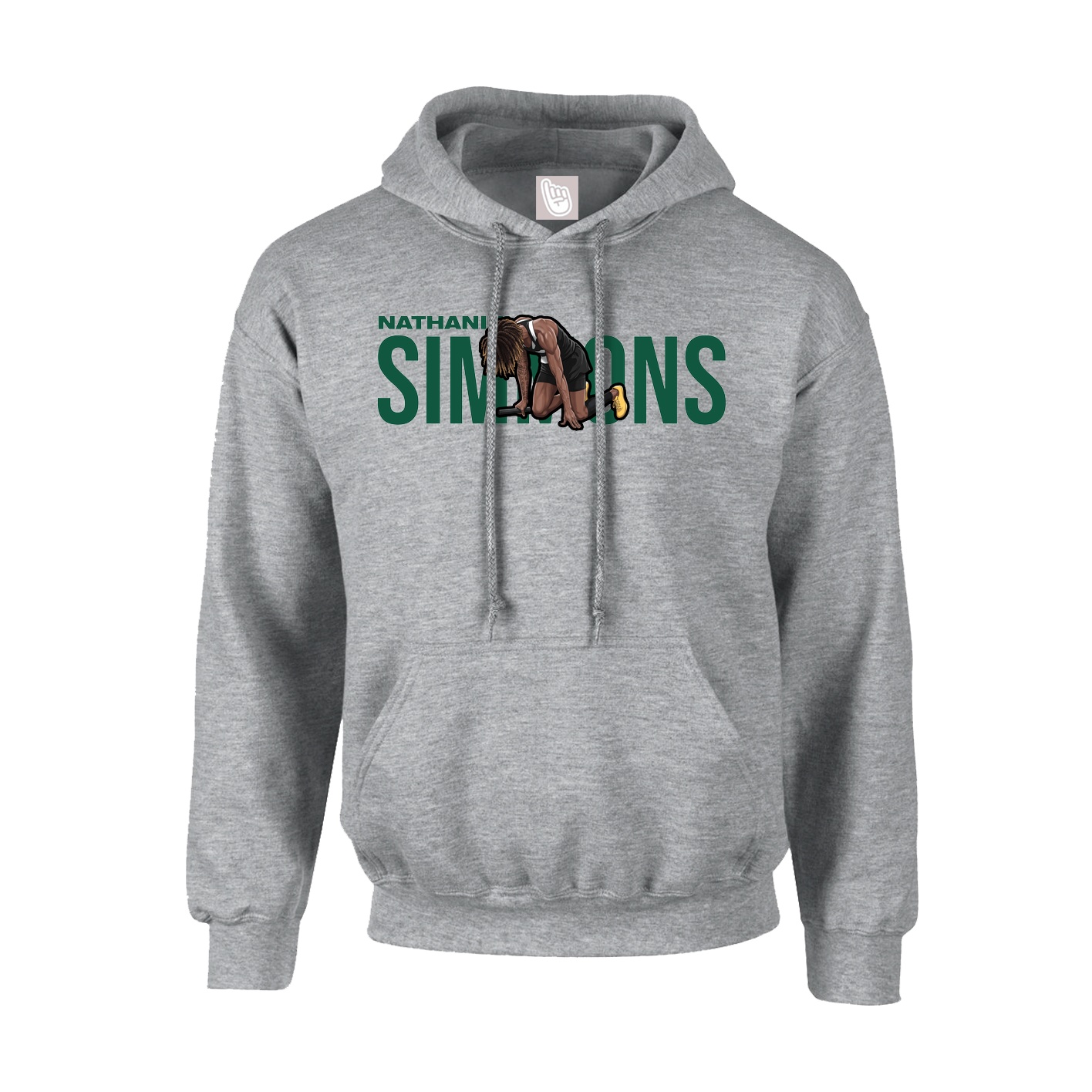Youth Hoodie — Player Name in Grey