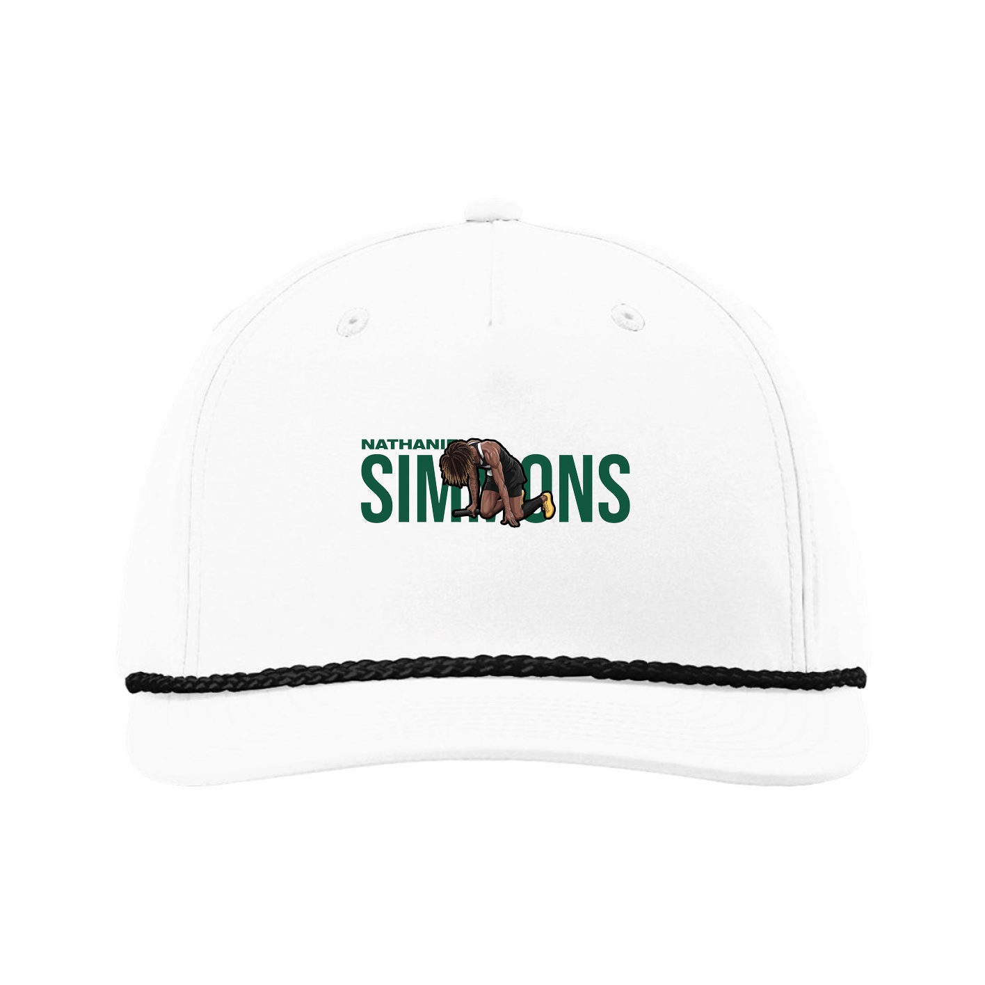 Five-Panel Classic Rope Cap — Player Name in White