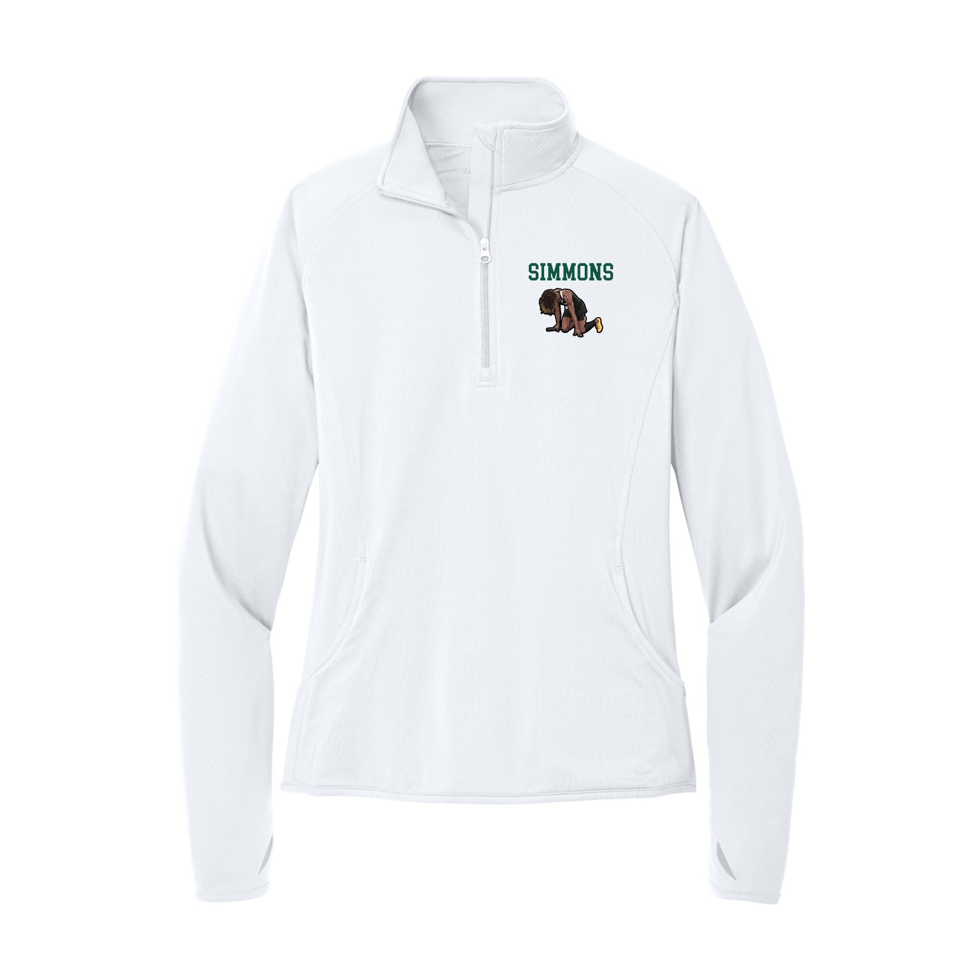 Women's Q-Zip Pullover — Shirsey in White