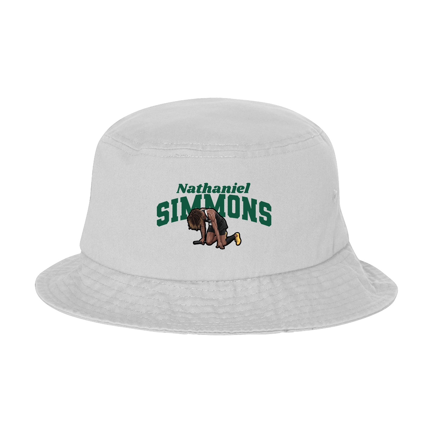 Bucket Cap — Signature Arch in White
