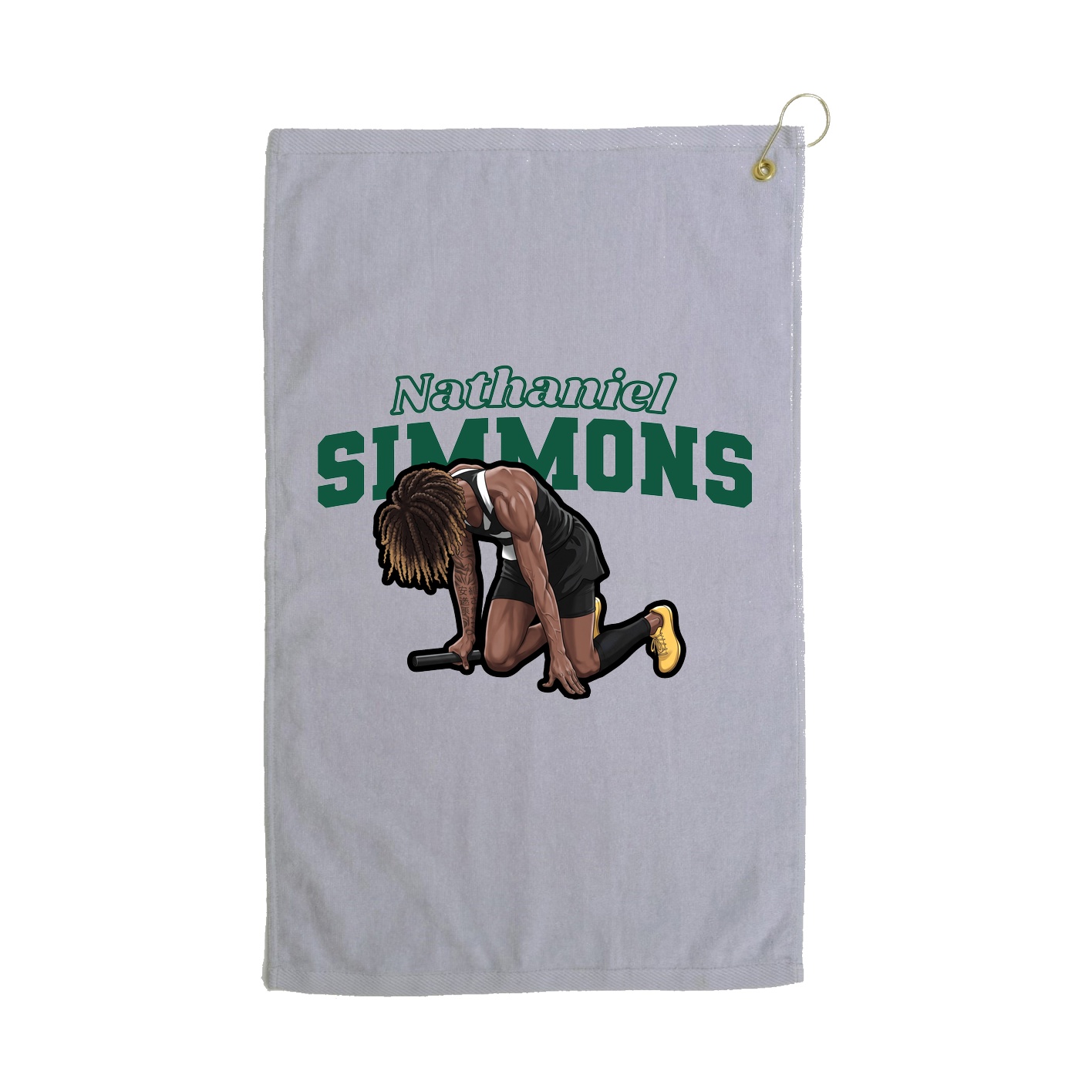 Golf Towel — Name Arch in Grey