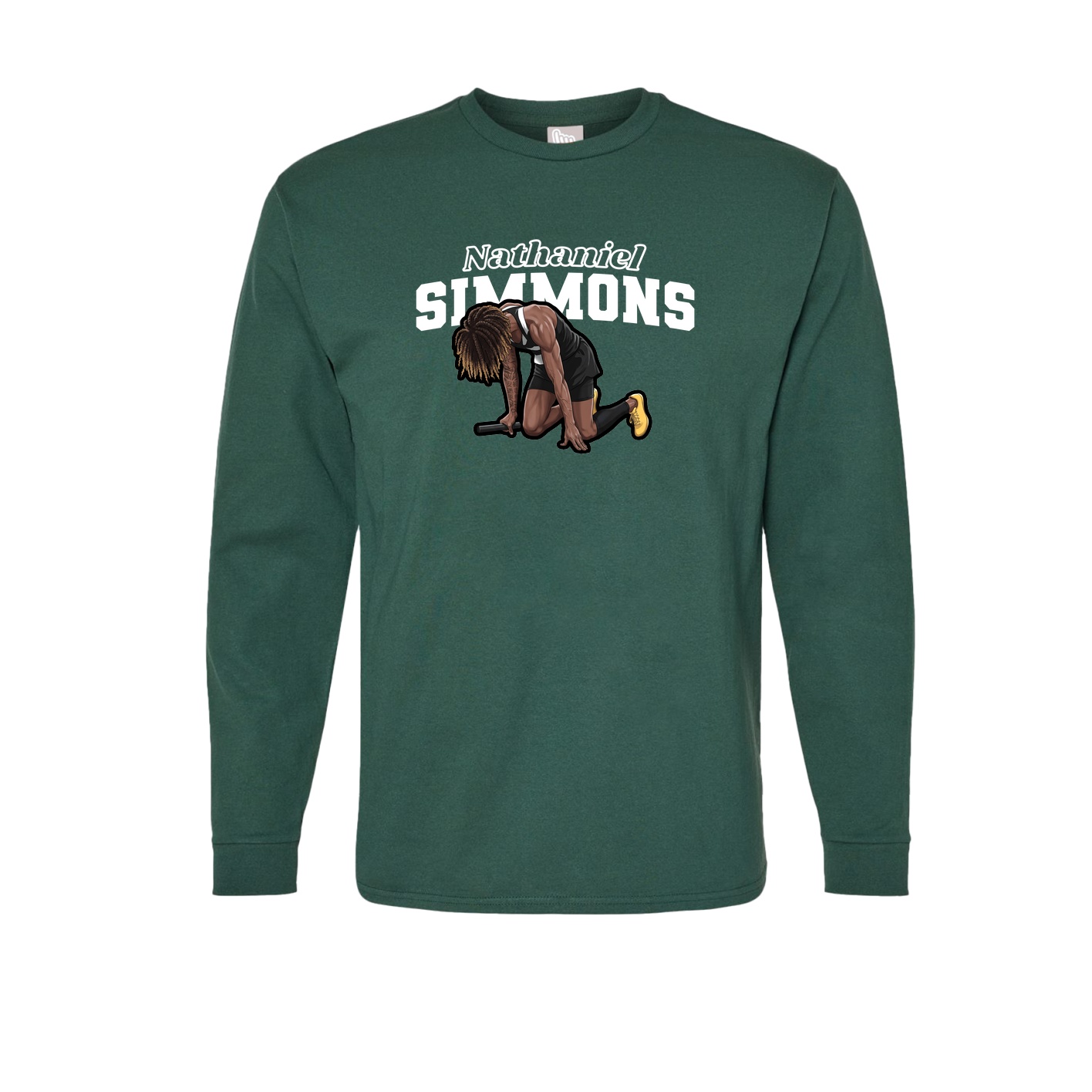 Long Sleeve Tee — Name Arch in Green