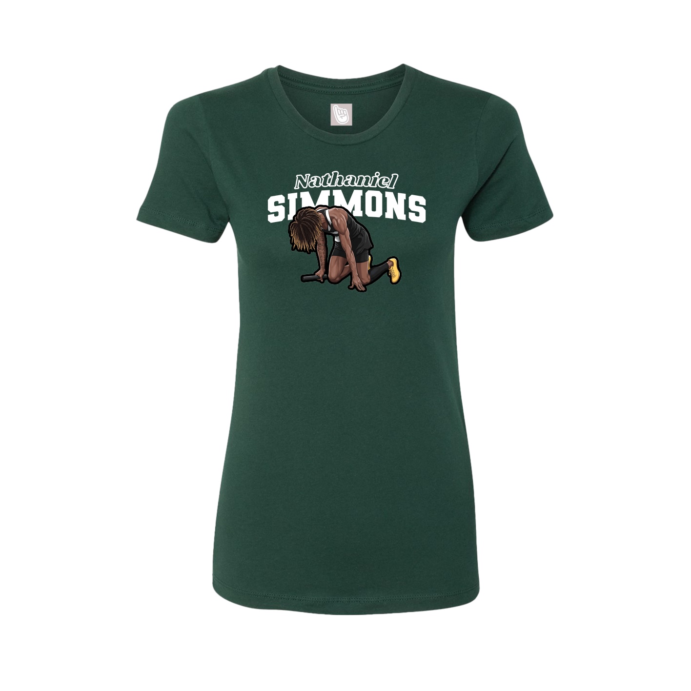 Womens Tee — Name Arch in Green