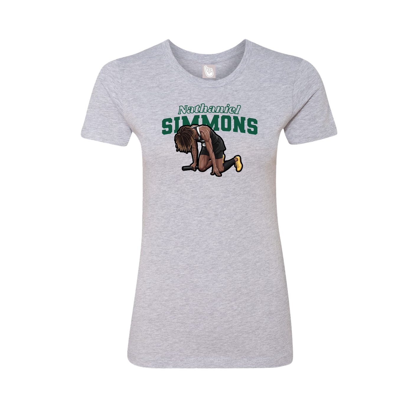 Womens Tee — Name Arch in Grey