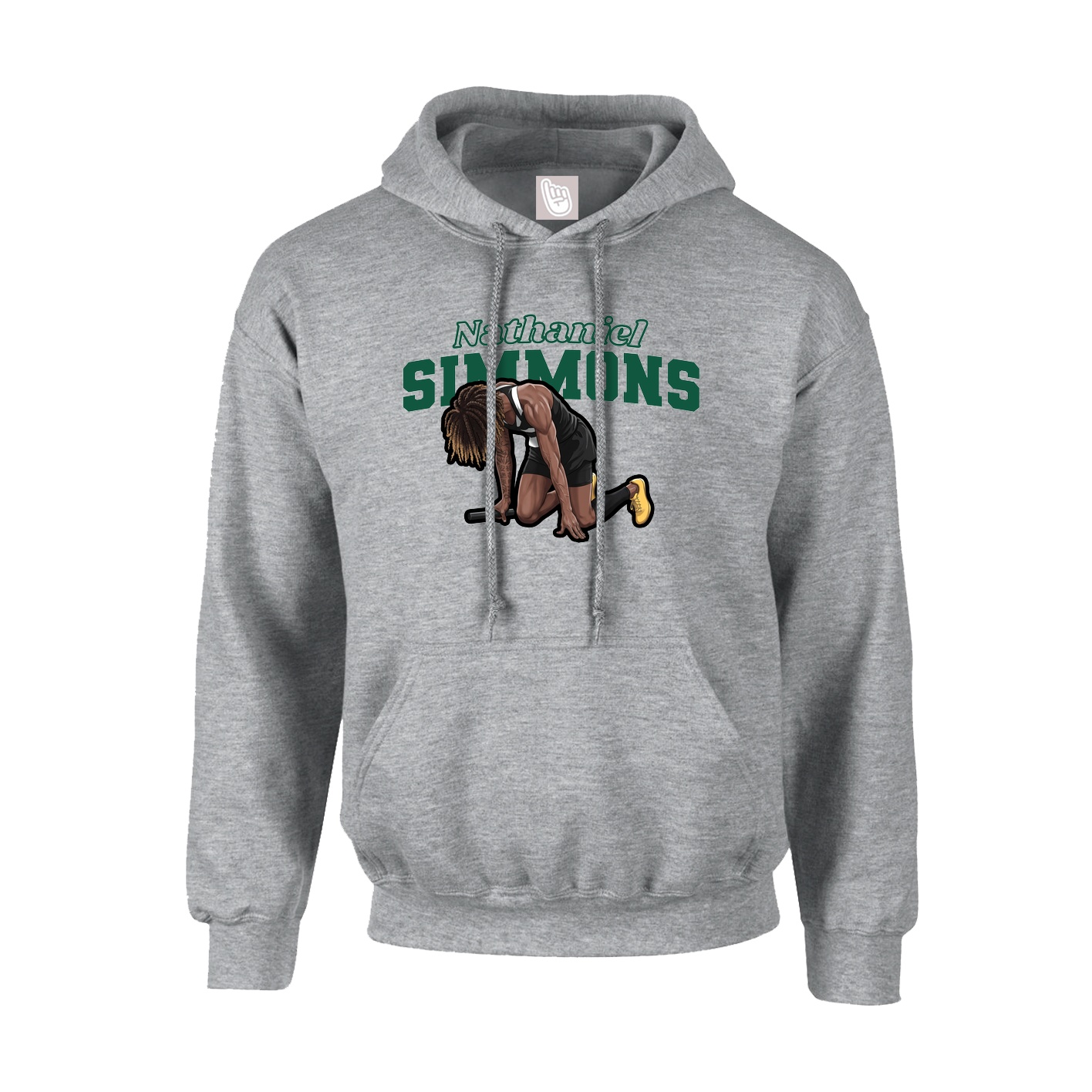 Hoodie — Name Arch in Grey