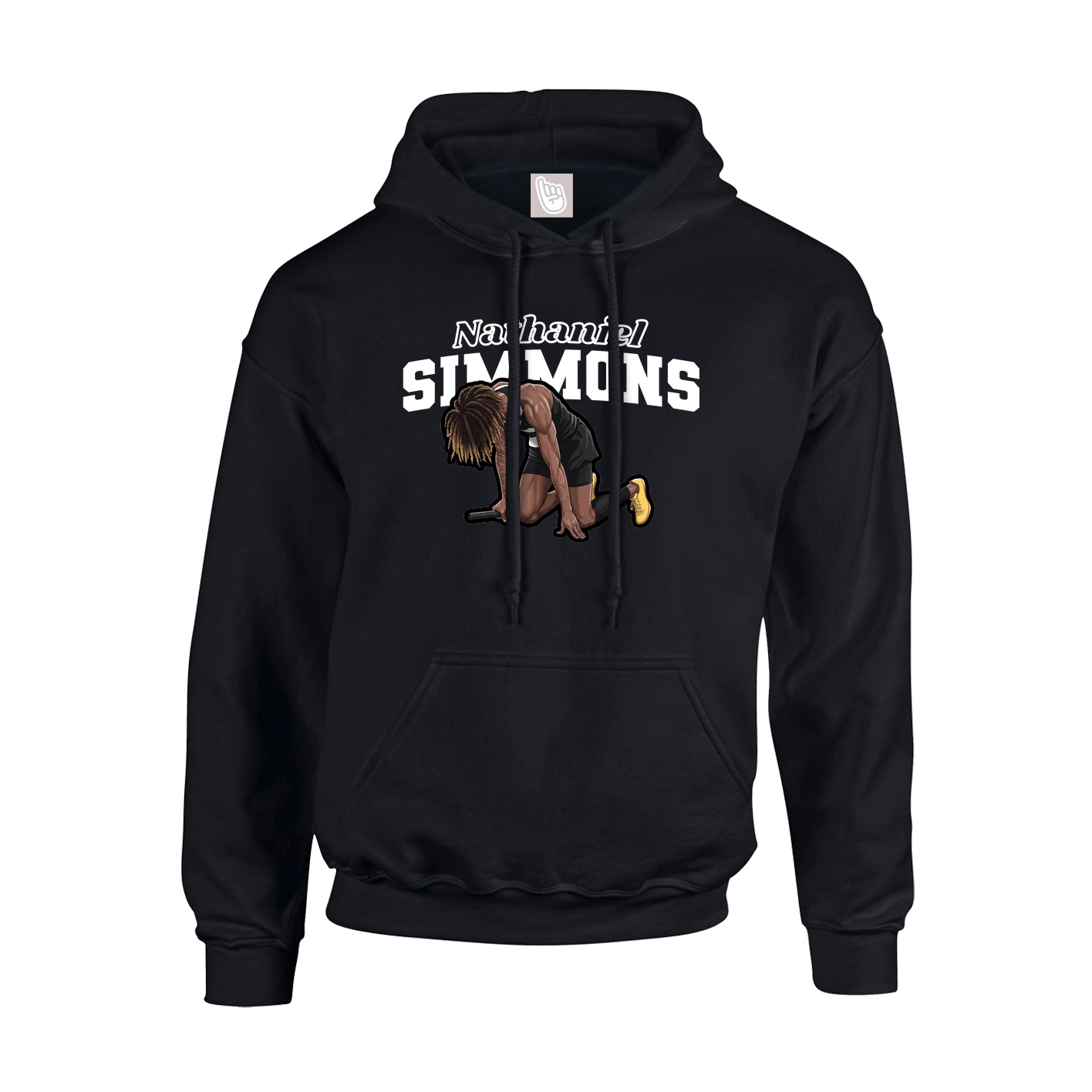 Youth Hoodie — Name Arch in Black