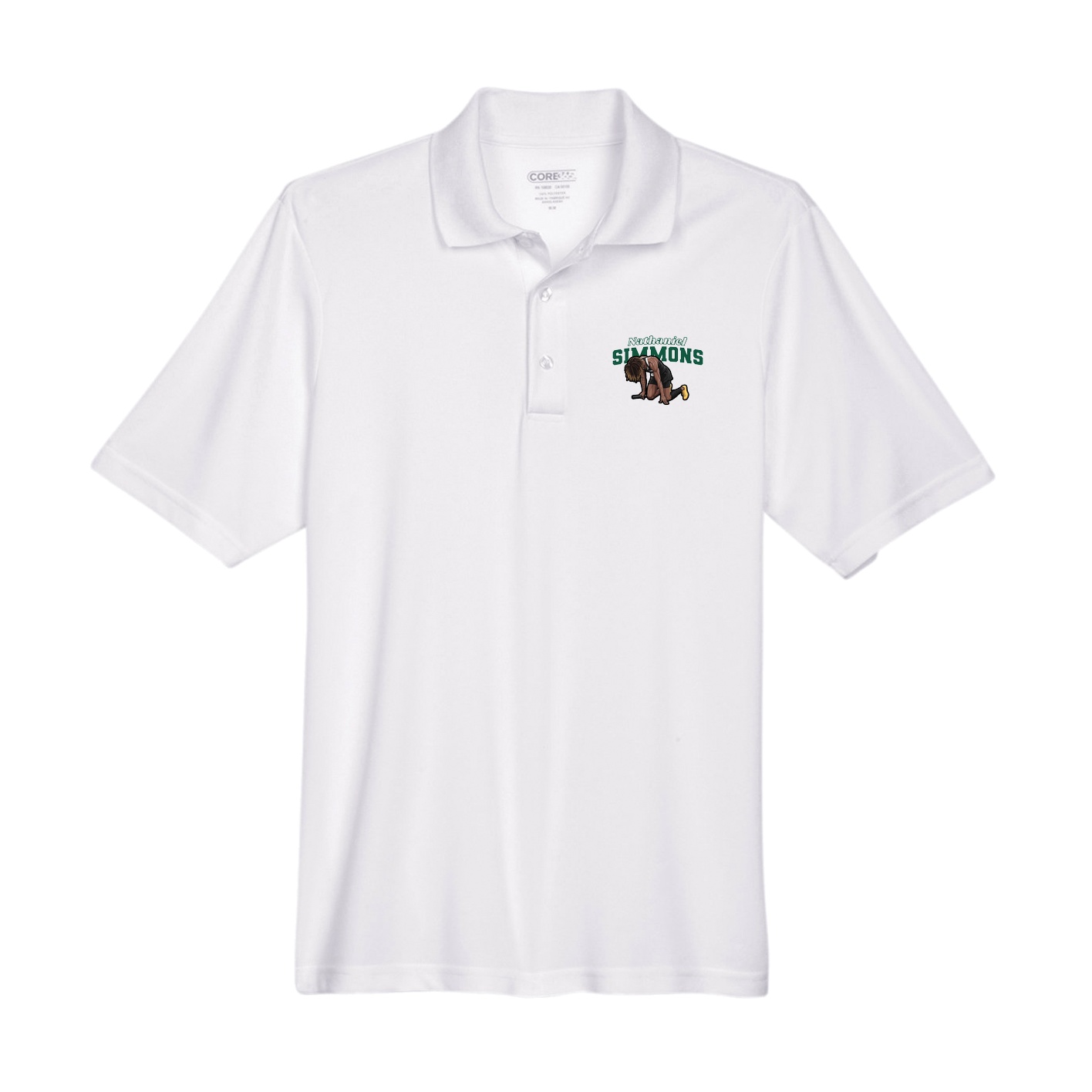 Performance Polo — Name Arch in White