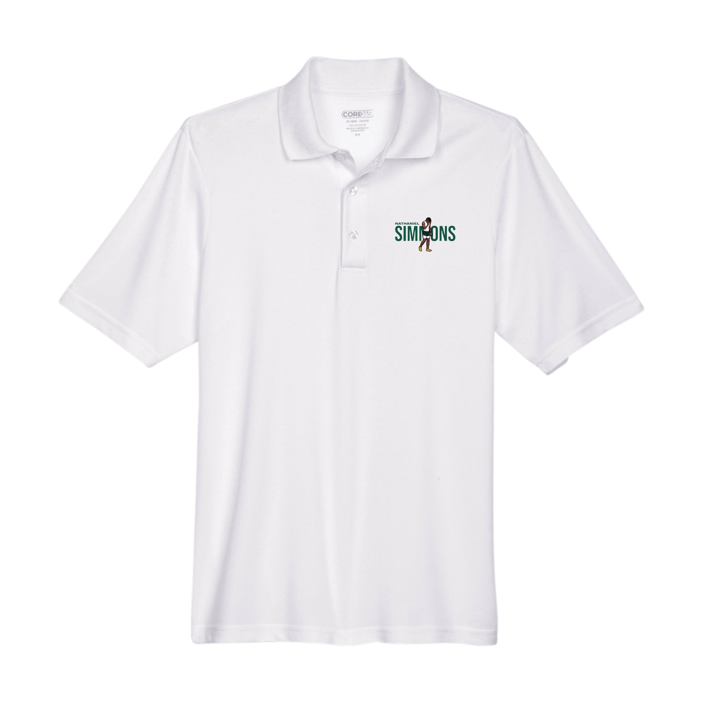 Performance Polo — Player Name in White