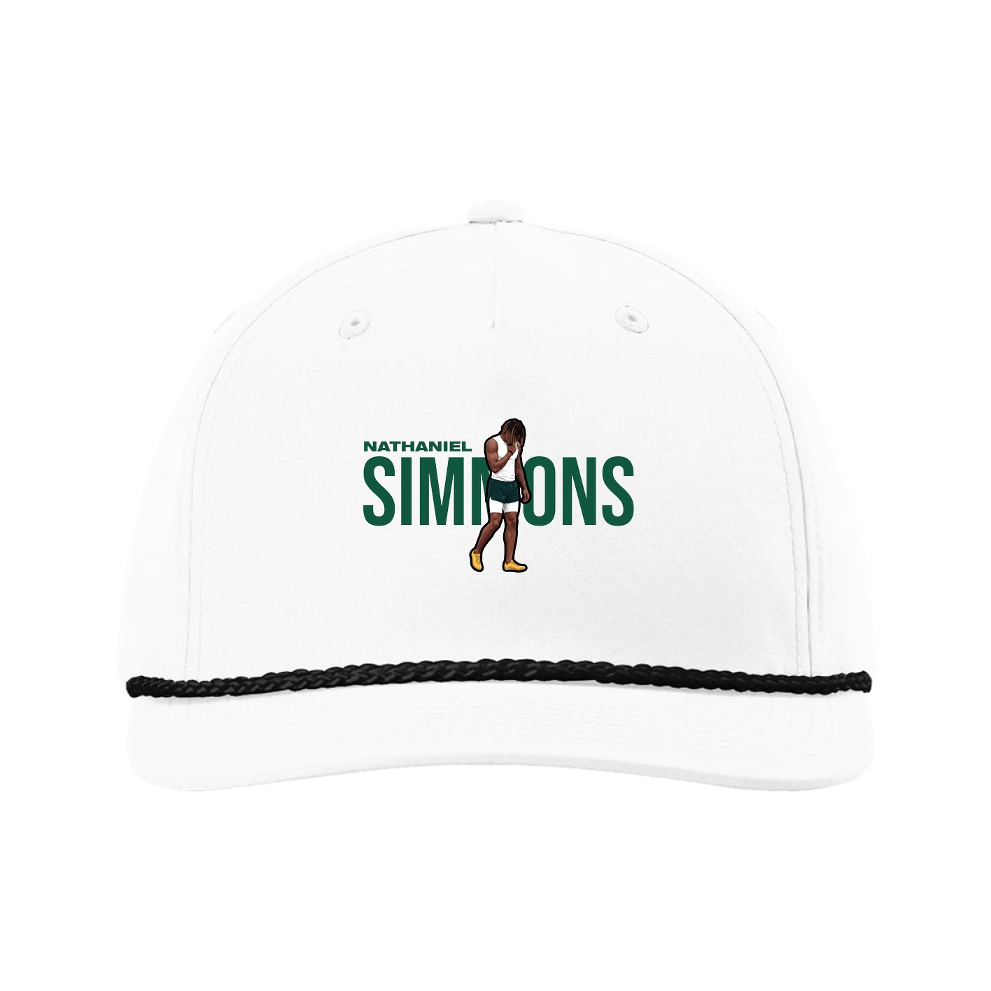 Five-Panel Classic Rope Cap — Player Name in White