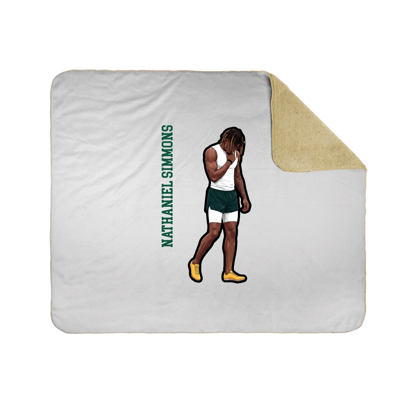 Throw Blanket — Name Vertical in White