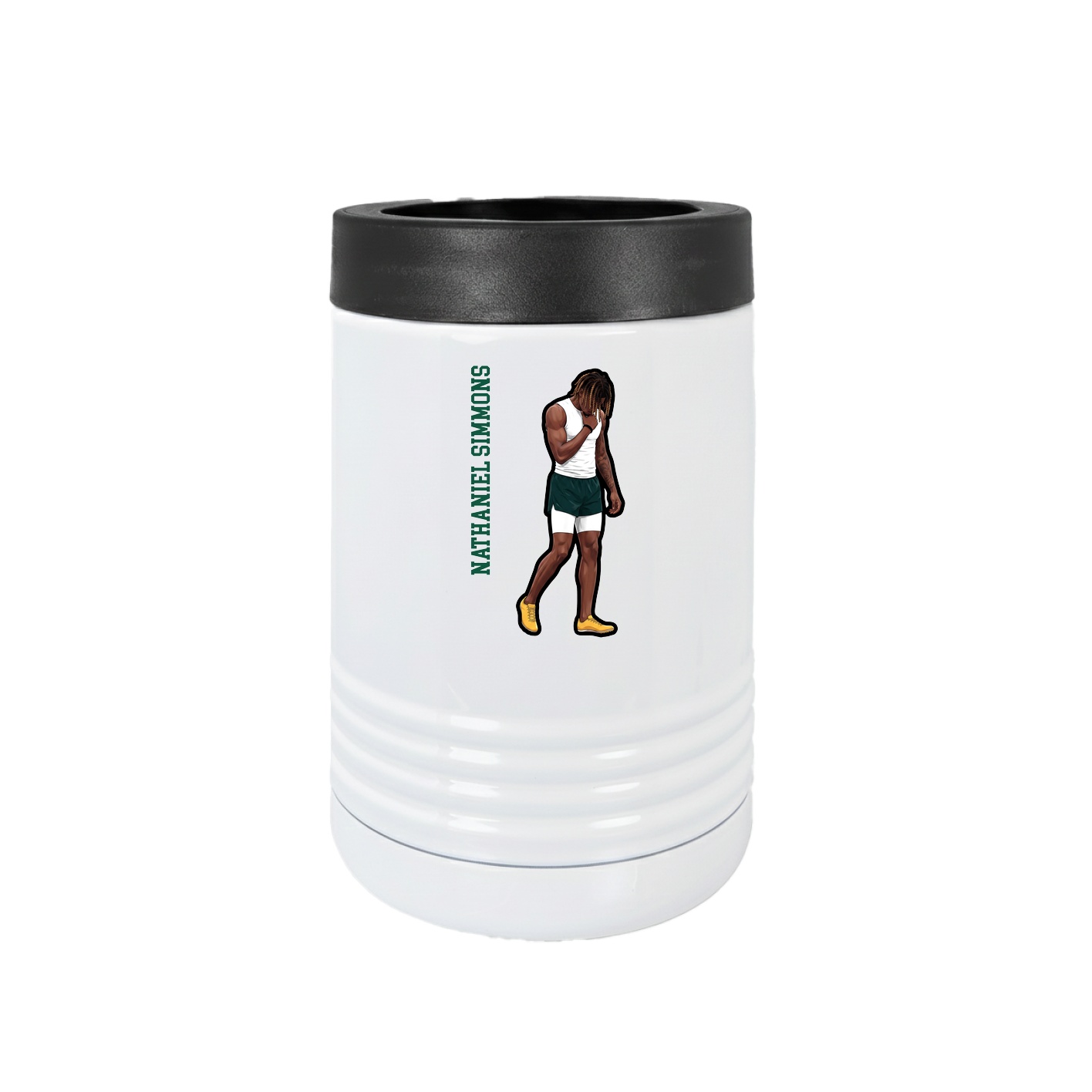Beverage Holder — Name Vertical in White