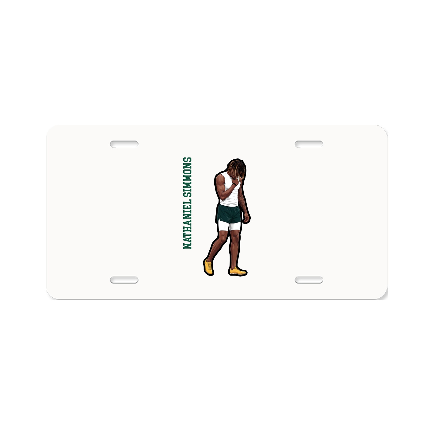 License Plate — Name Vertical in Classic