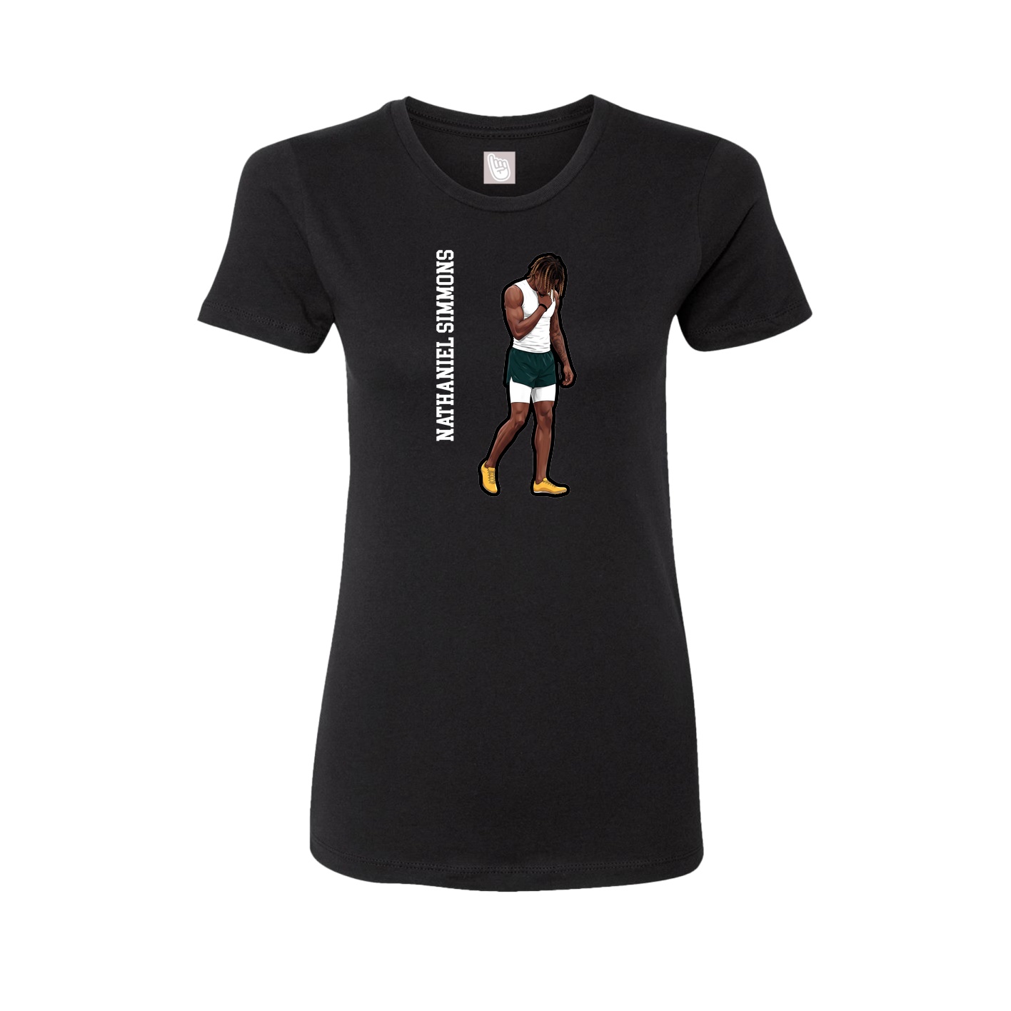 Womens Tee — Name Vertical in Black