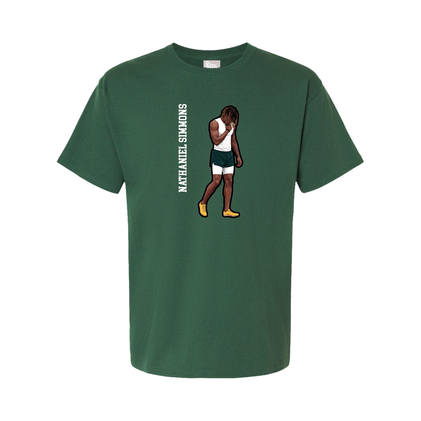 Youth Tee — Name Vertical in Green