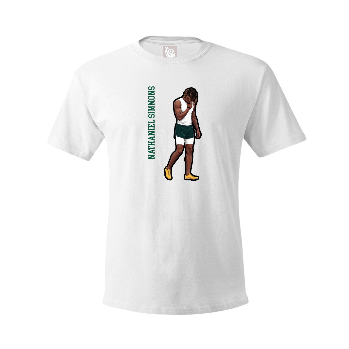 Youth Tee — Name Vertical in White