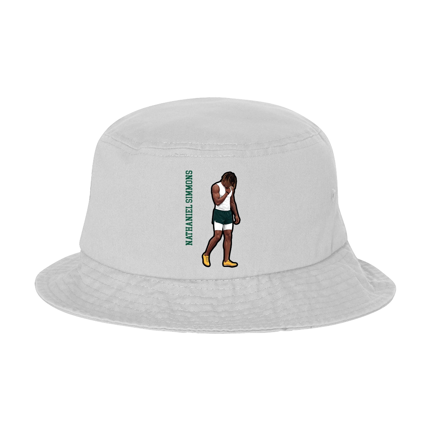 Bucket Cap — Name Vertical in White