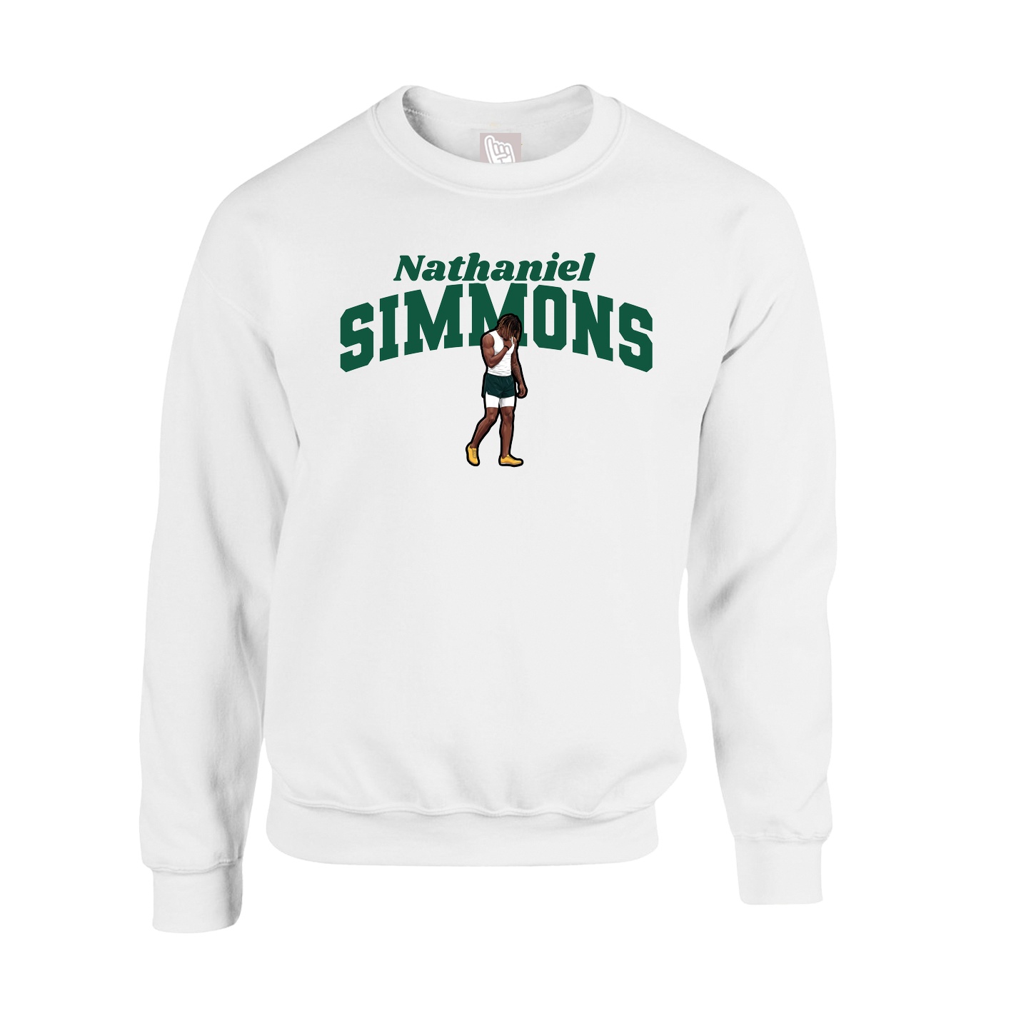 Fleece Crew — Signature Arch in White