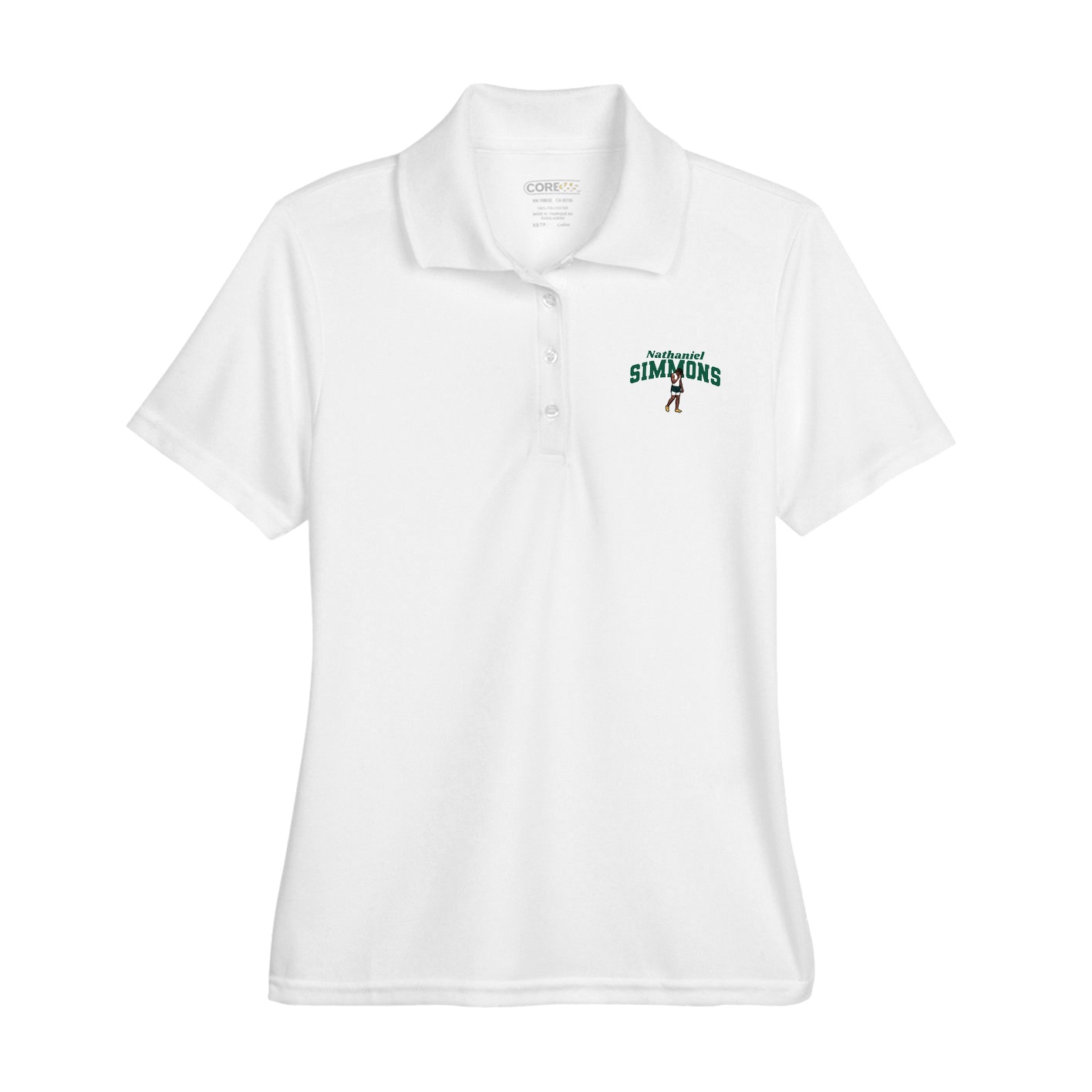 Womens Performance Polo — Signature Arch in White