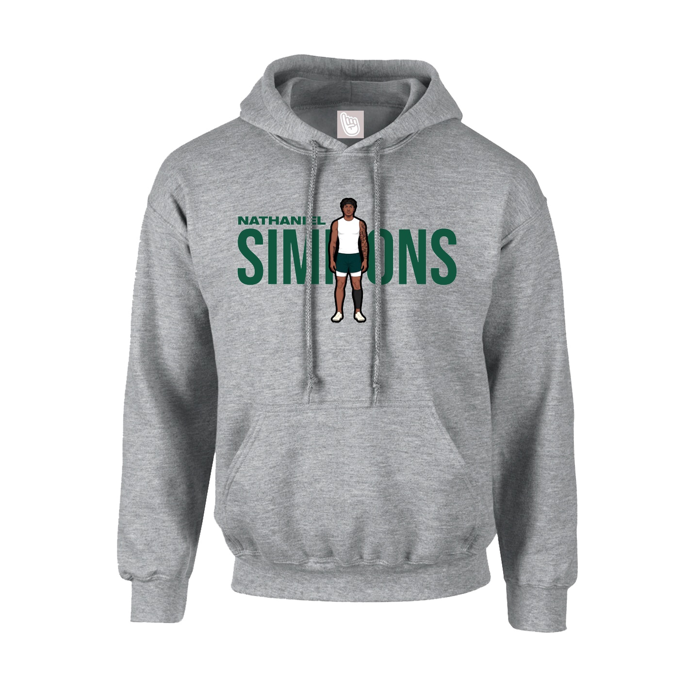 Hoodie — Player Name in Grey