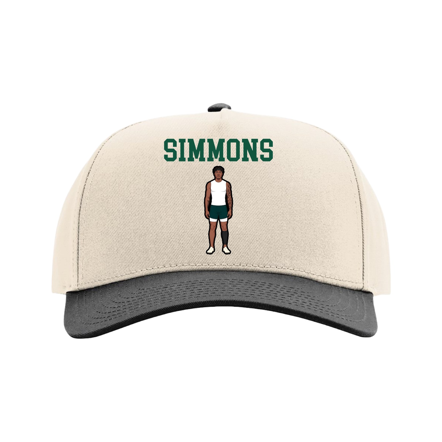 Full Fabric Five-Panel Champ Cap — Shirsey in Cream/Black