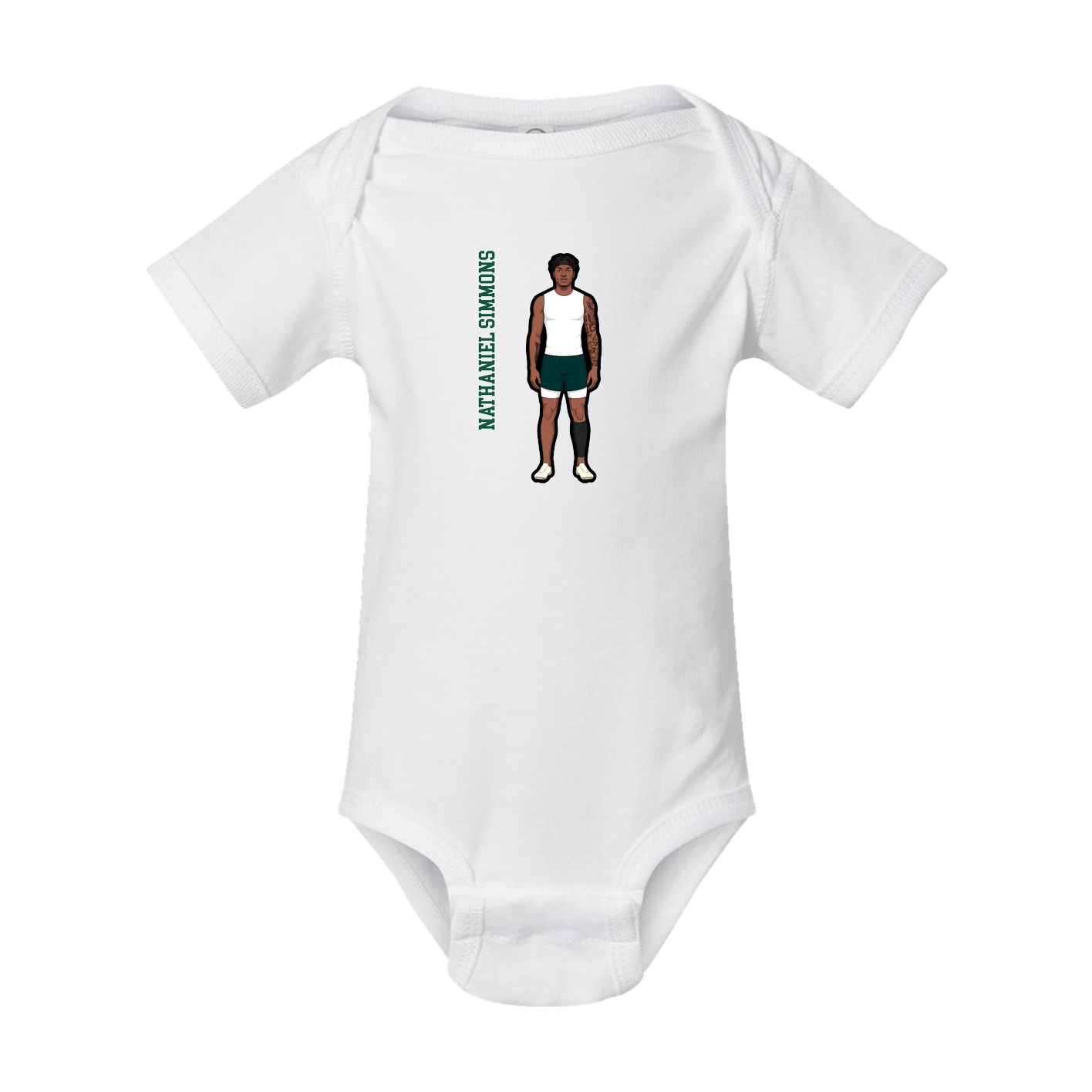 Baby Onesie — Name Vertical in White