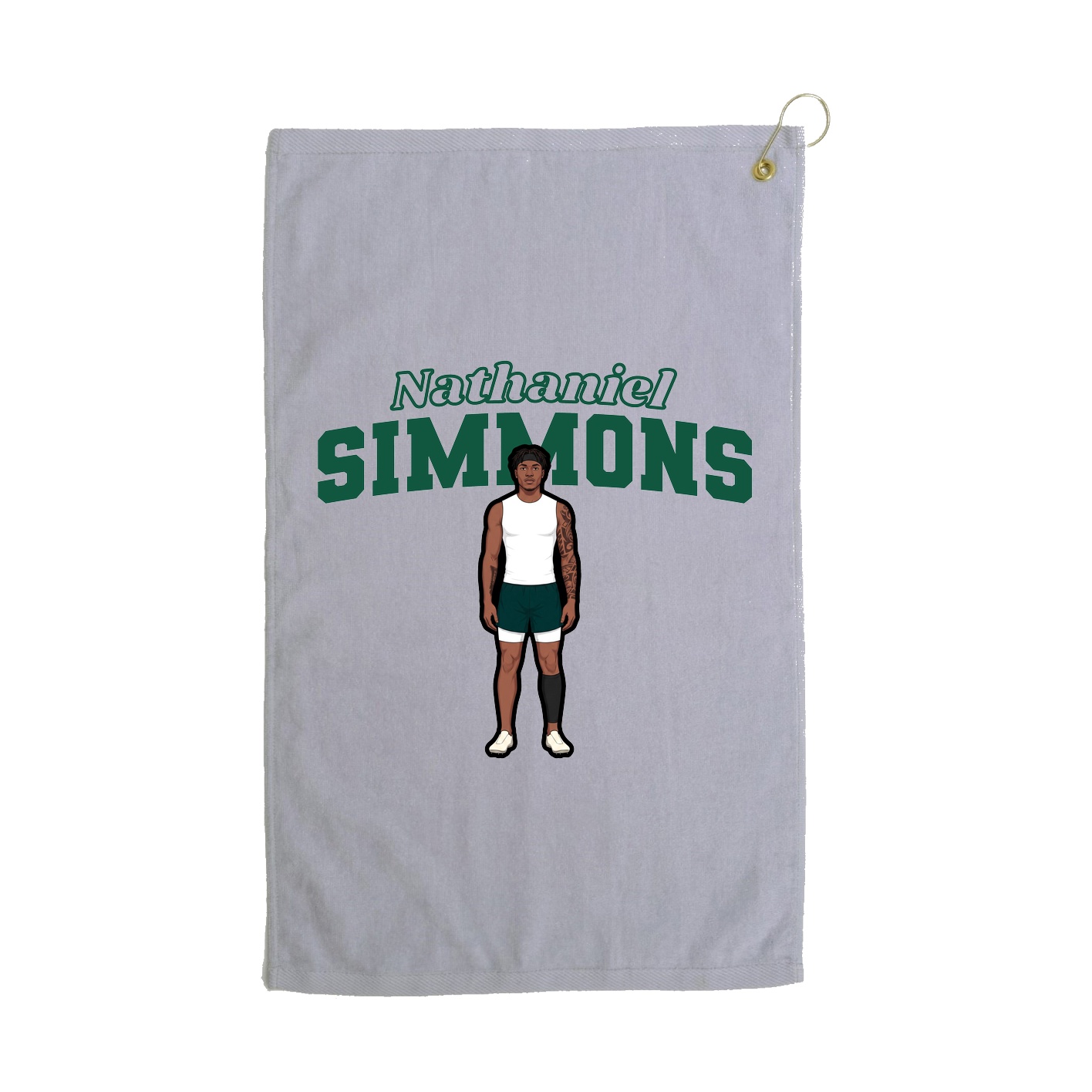 Golf Towel — Name Arch in Grey