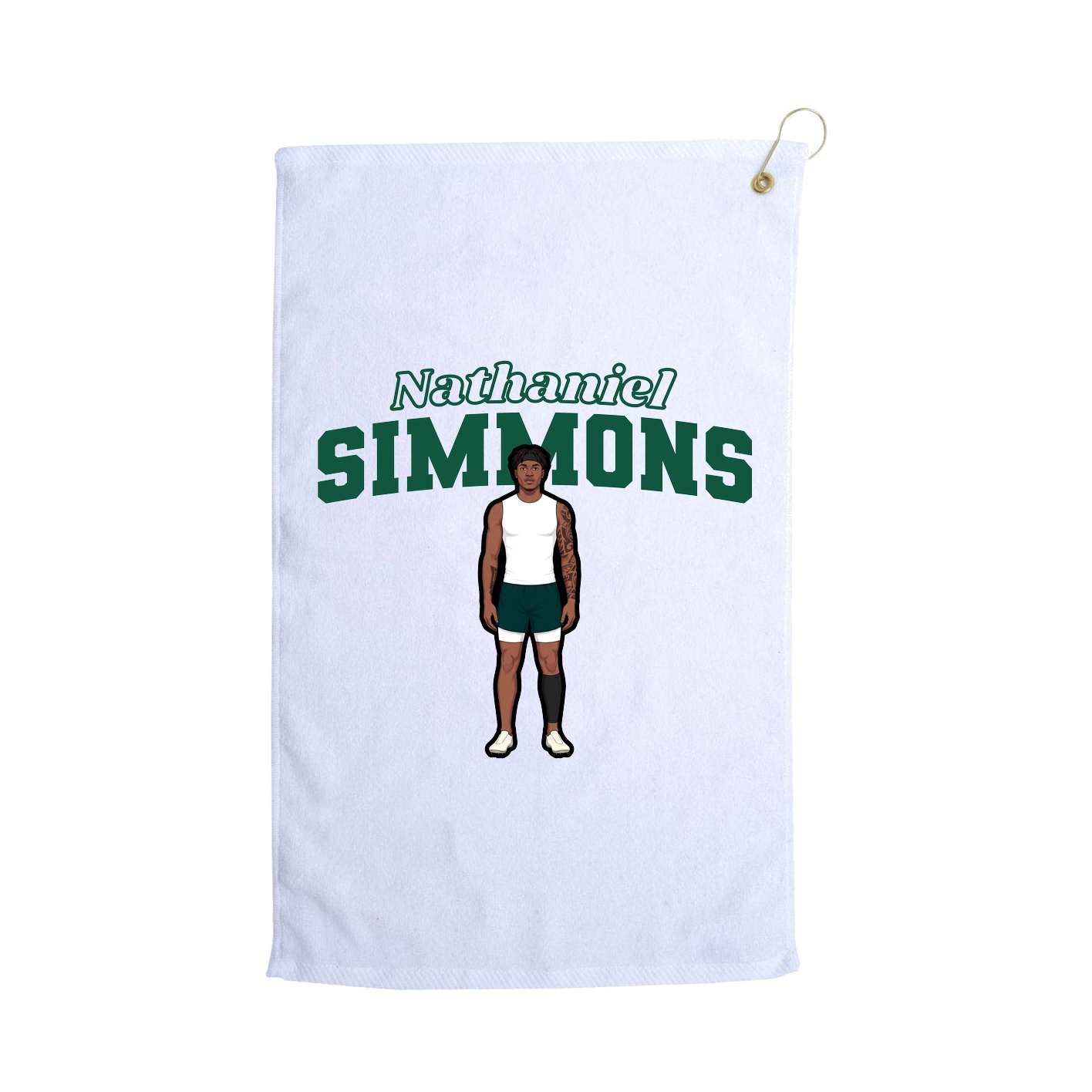 Golf Towel — Name Arch in White
