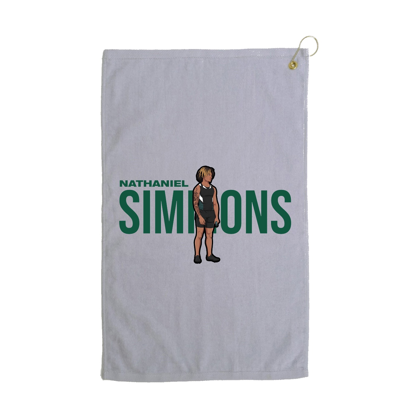 Golf Towel — Player Name in Grey