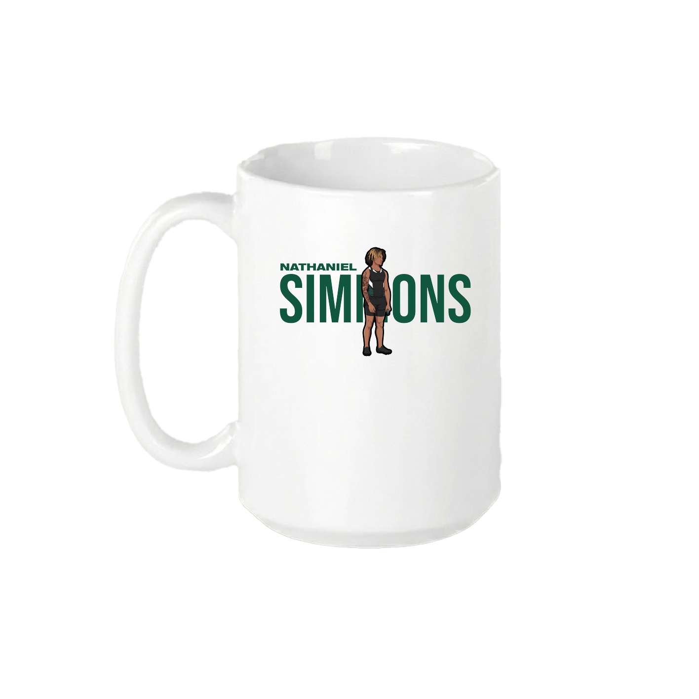 15oz Coffee Mug — Player Name in White