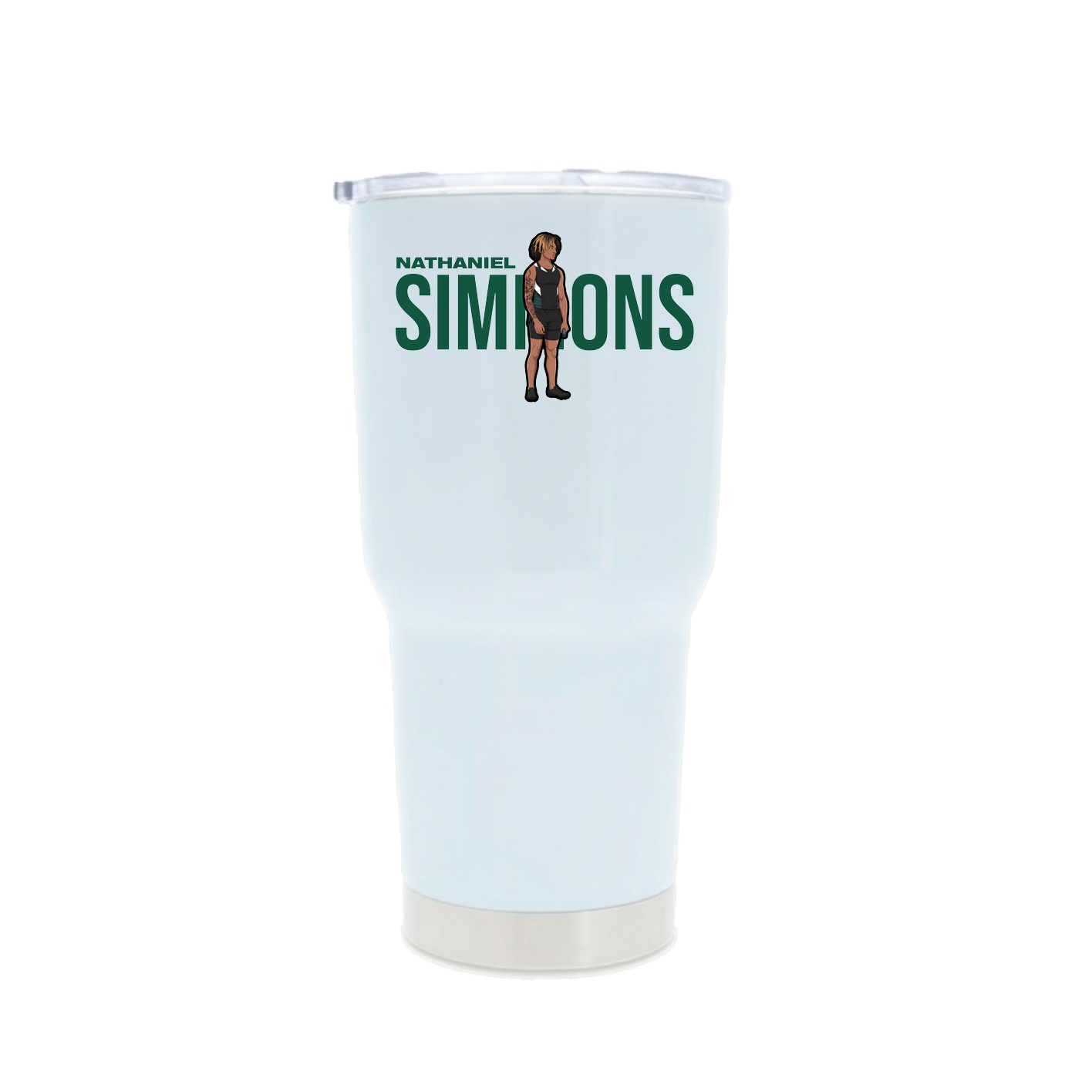 30oz Stainless Steel Tumbler — Player Name in White