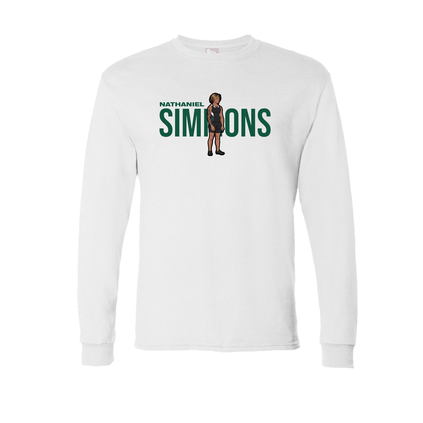 Long Sleeve Tee — Player Name in White