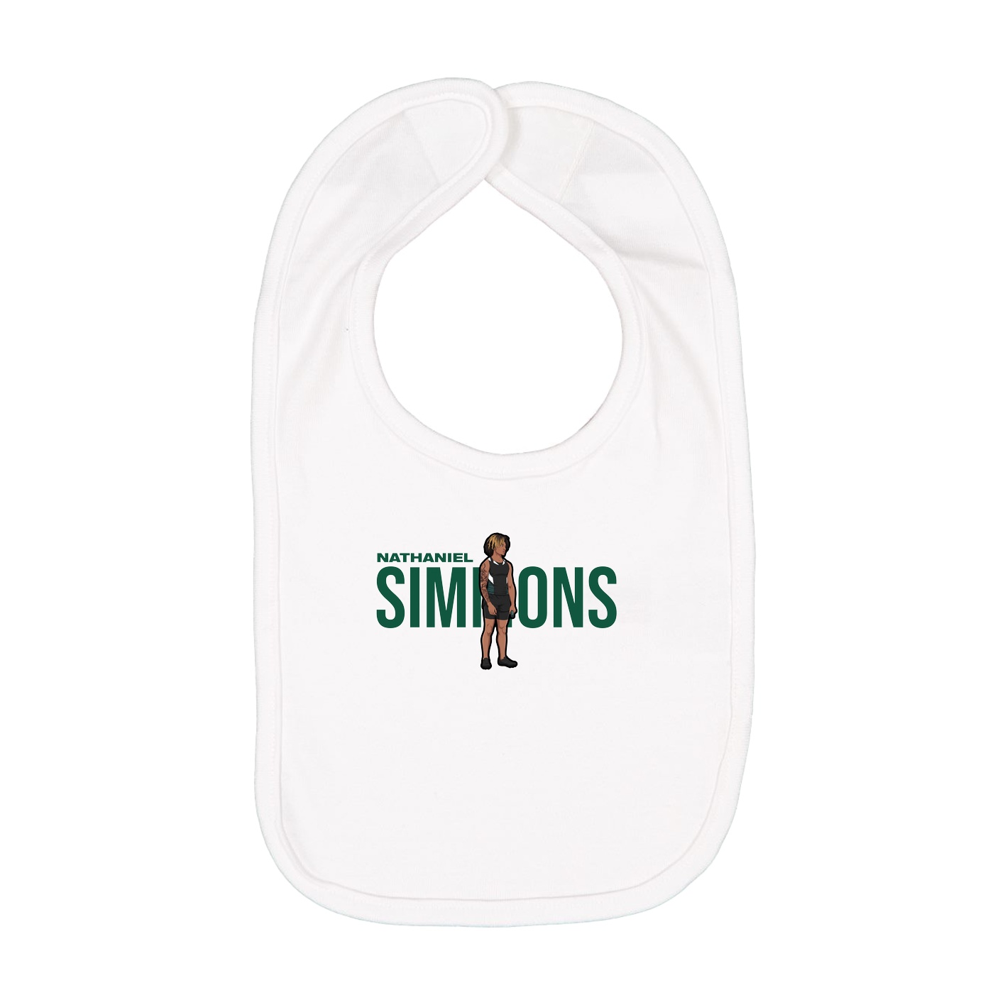 Infant Bib — Player Name in White
