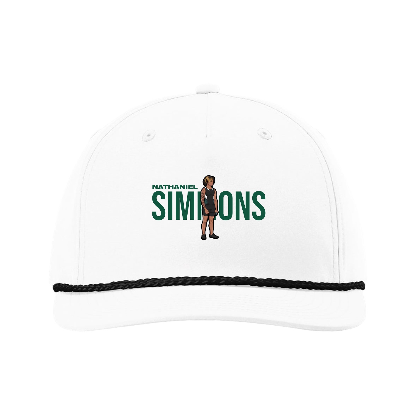 Five-Panel Classic Rope Cap — Player Name in White