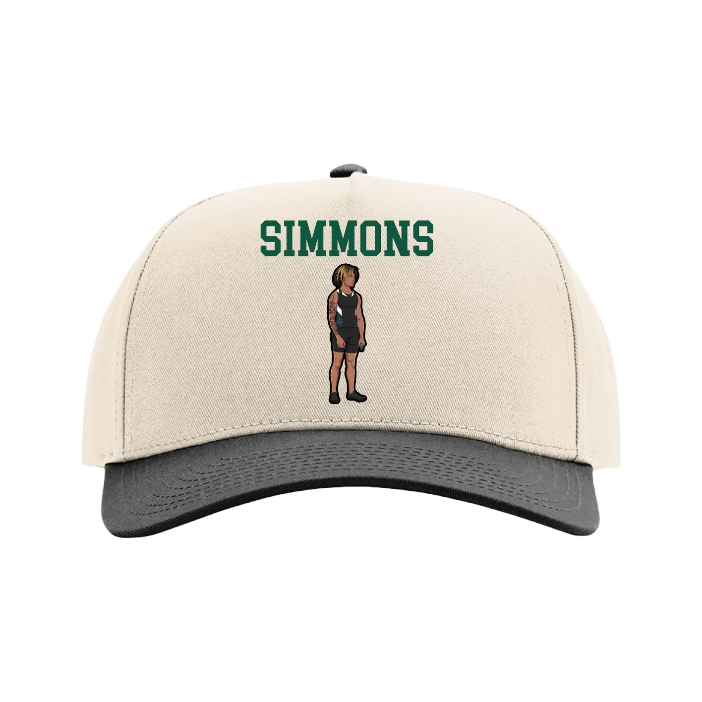 Full Fabric Five-Panel Champ Cap — Shirsey in Cream/Black