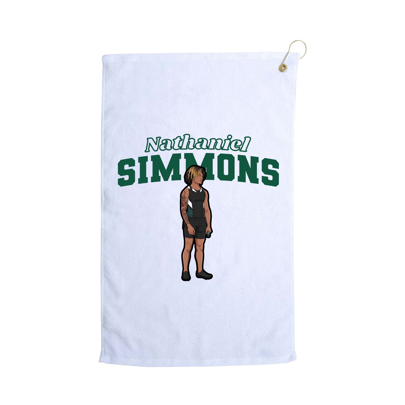 Golf Towel — Name Arch in White
