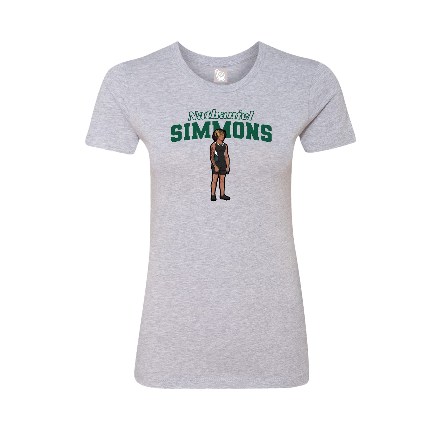 Womens Tee — Name Arch in Grey