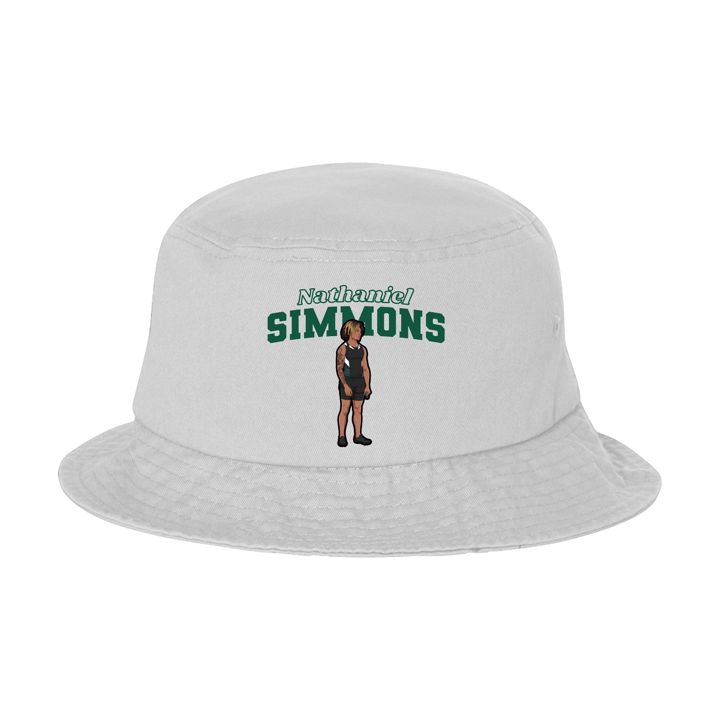 Bucket Cap — Name Arch in White