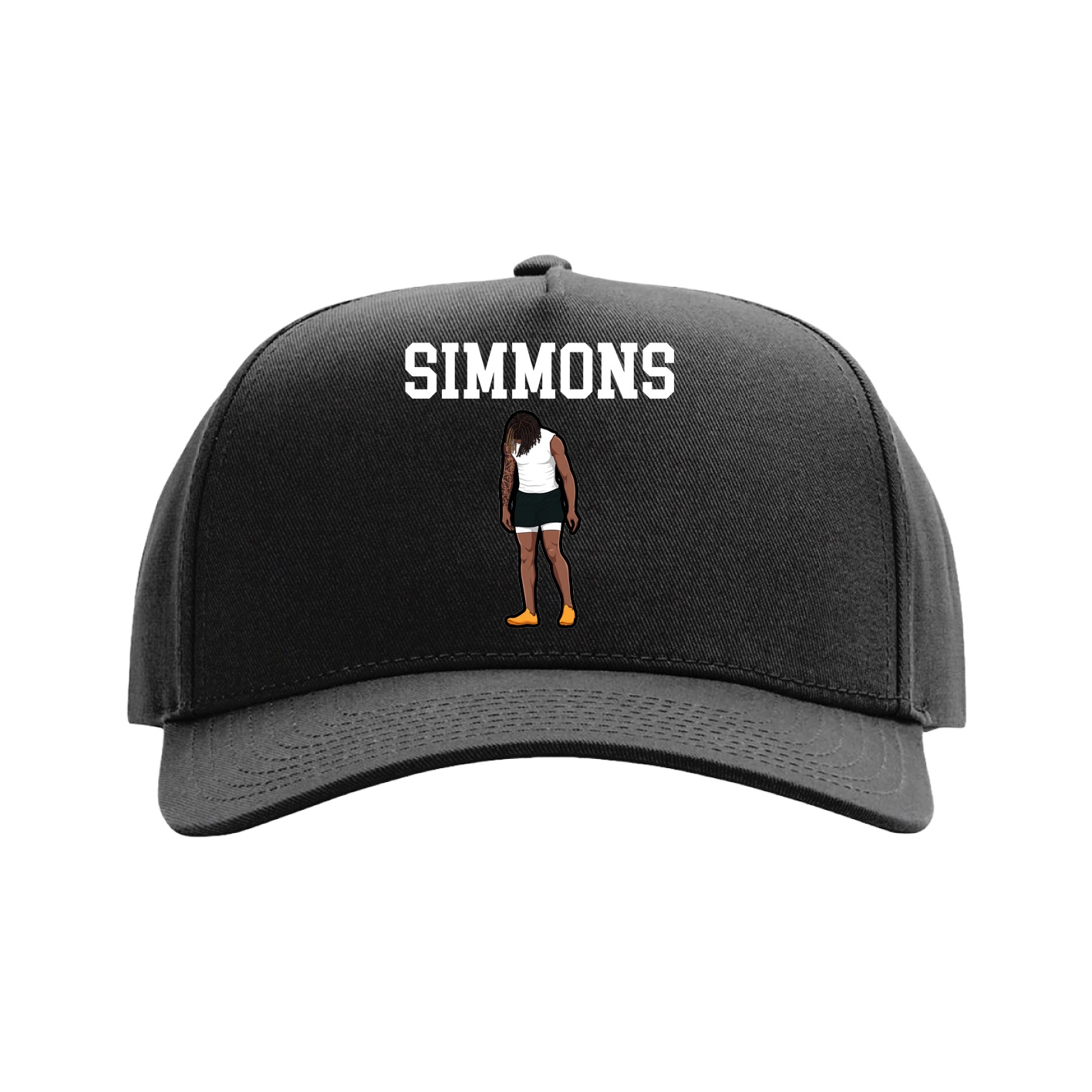 Full Fabric Five-Panel Champ Cap — Shirsey in Black